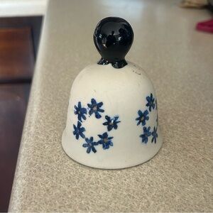 Vintage Bell~Veva 81~Ceramic Stoneware Pottery Blue Flowers